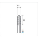 NAKANISHI 21521 Titanium-coated carbide cutter Cylindrical, rounded-end type