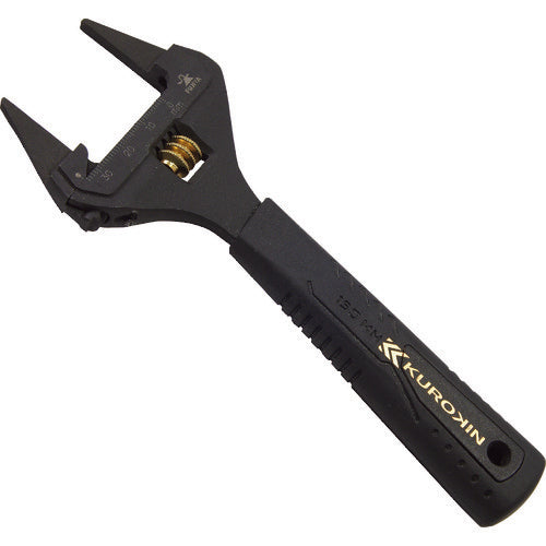 FUJIYA FLT-34-BG Thin-tipped monkey wrench (black and gold, with grip)