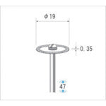 NAKANISHI 14043 Electroplated diamond disc φ19×0.3×shaftφ3