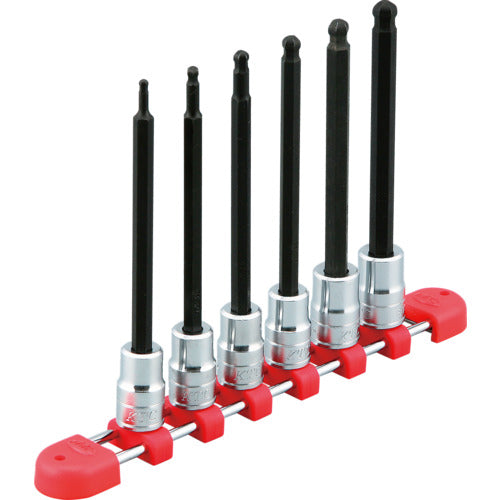 KTC TBT3L06BPH 9.5 sq. Long Ball Point Hexagon Bit Socket Set [6-piece set]