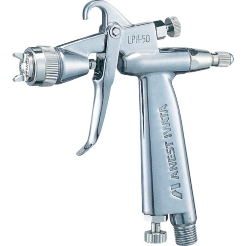 ANEST IWATA LPH-50-102G Low-pressure spray gun with small discharge volume for automotive repair and metal painting.