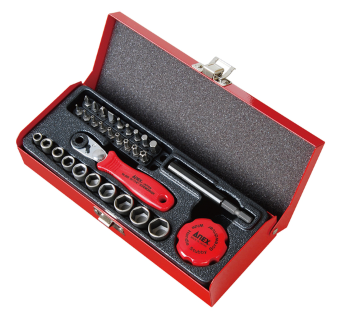 Anex Ratchet Driver Compact Bit 52 Case Multi Set No.52528B  28 Pcs