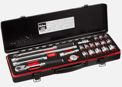 Koken 3286Z Z-EAL Socket Wrench Basic Set of 21 Tools 3/8" (9.5mm) With Case