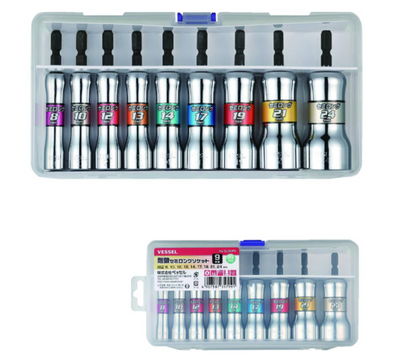 VESSEL GO-TAN Semi-Long Socket Set, 9 pcs SL209PS