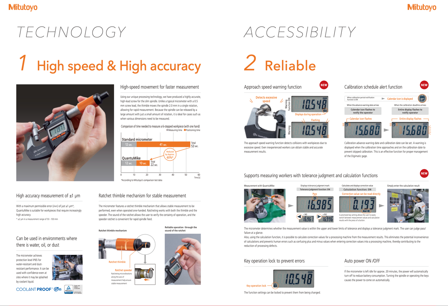 MITUTOYO QuantuMike Digital Outside Micrometer 25–50mm MD-E50 (293-141-40) Made in Japan