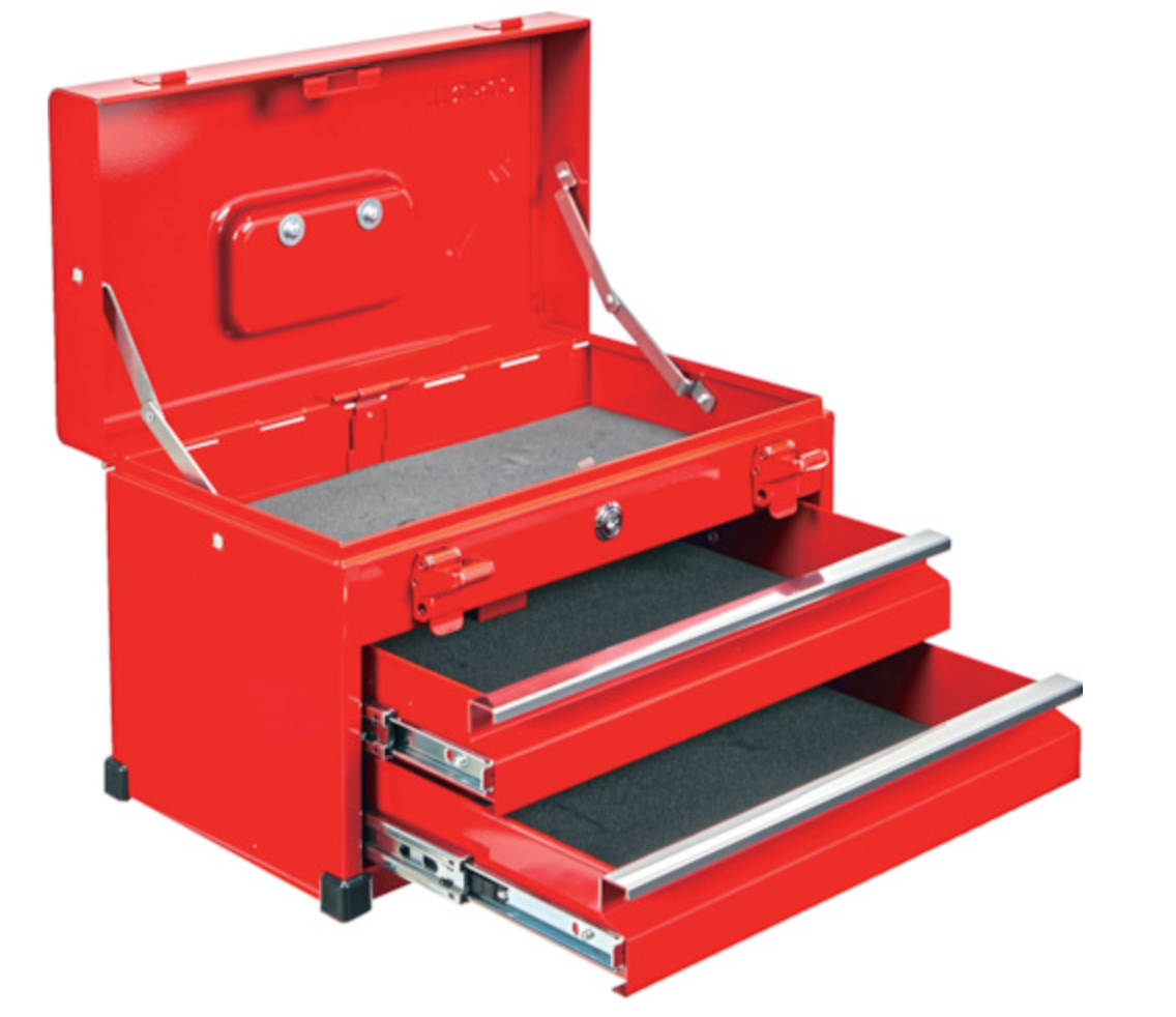 TRUSCO CH-420 2-Drawer Tool Chest Lockable 15.6"x8.7"x9.8" Red Made in Japan3