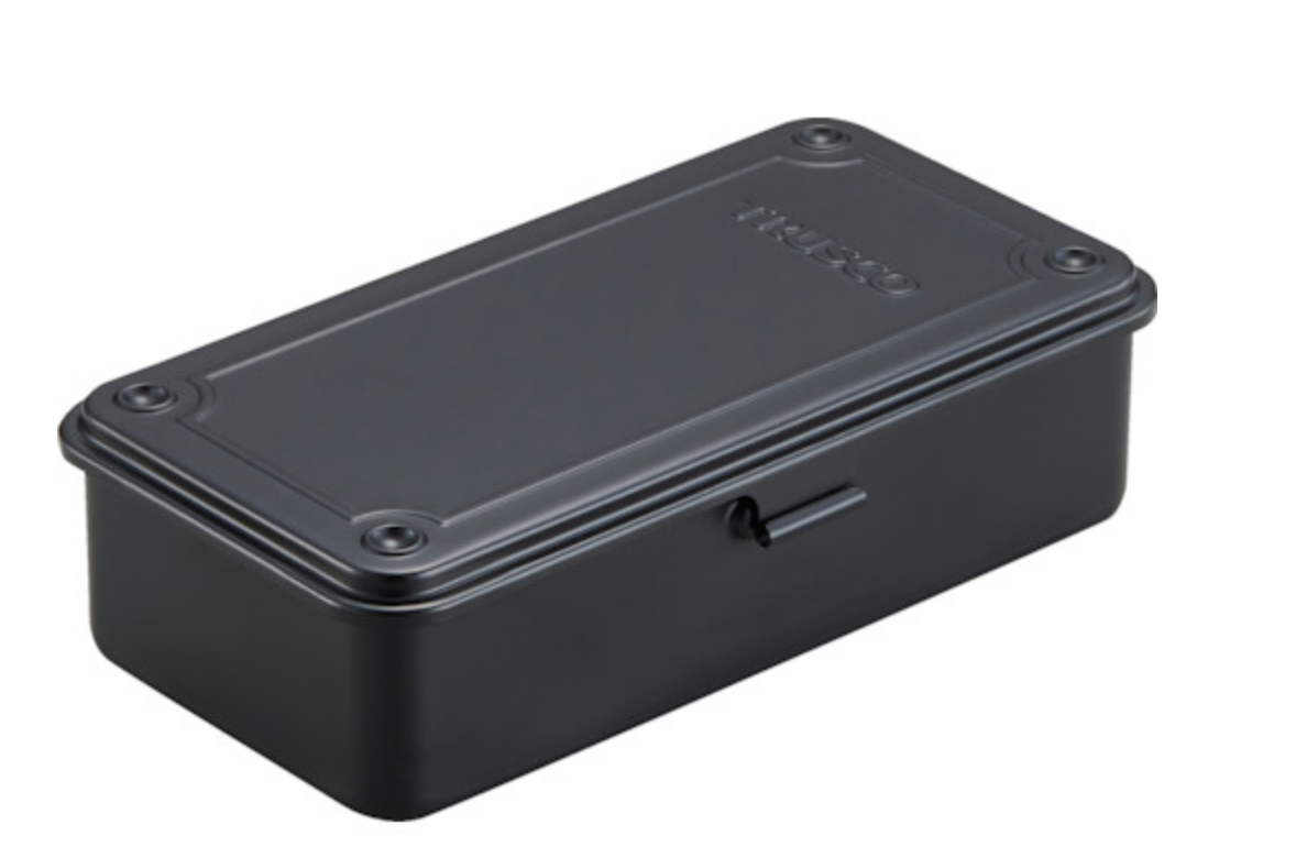 TRUSCO Trunk-Type Steel Toolbox T-190MBK – 203×109×56mm, Matte Black0