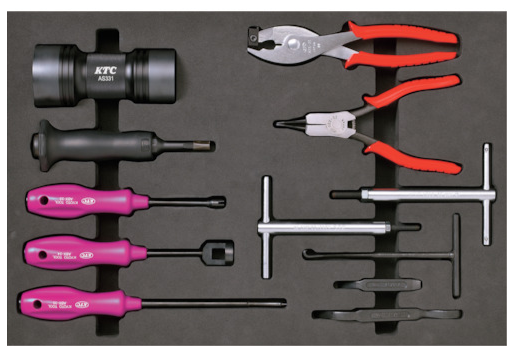 KTC ATBX12A Drum Brake Maintenance Tool Set For JDM Vehicles 12pcs + Tray0